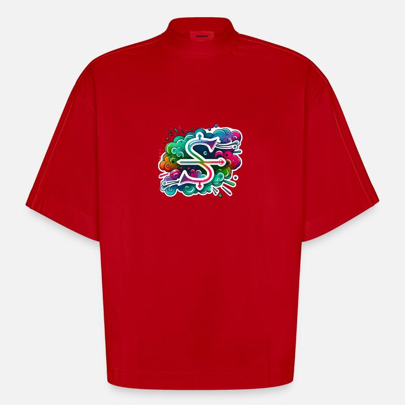 Zodiac Sagittarius - Heavyweight Oversized Organic Boxy T-Shirt Made in EU - red