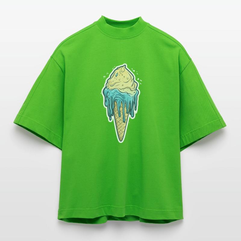 Eiscreme Eis Heavyweight Oversized Organic Boxy T-Shirt Made in EU