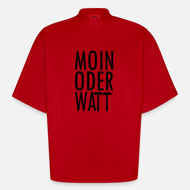 Moin oder Watt Ruhrpott - Heavyweight Oversized Organic Boxy T-Shirt Made in EU - Rot