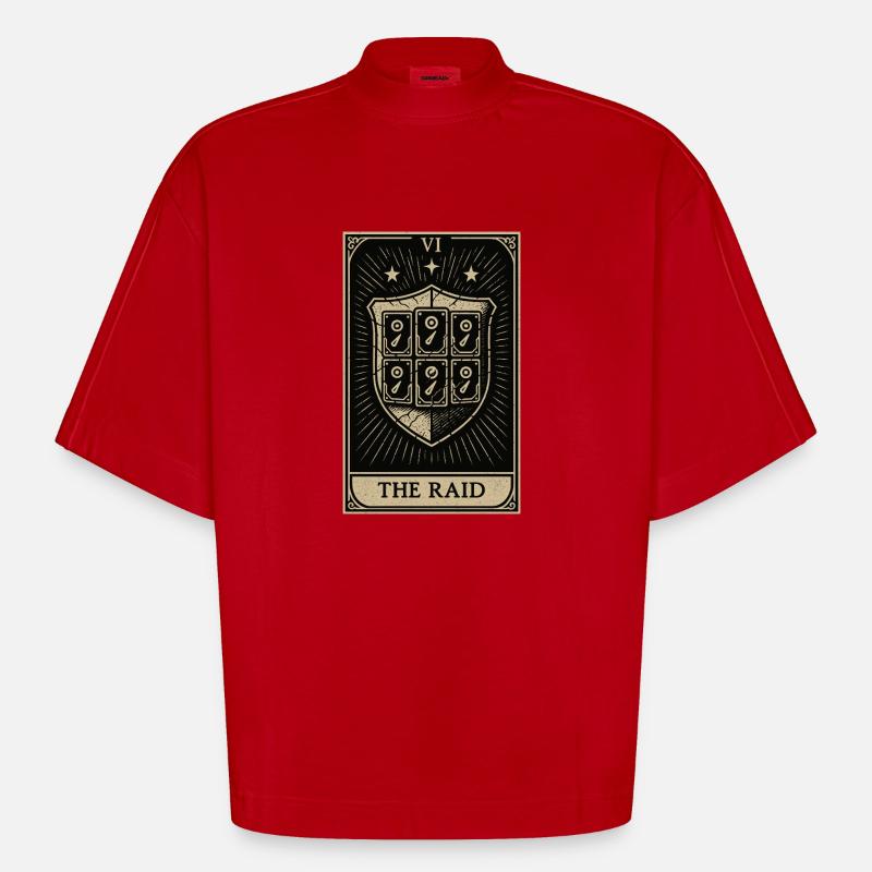 Tarot Datahoarding: Der RAID-Schutz - Heavyweight Oversized Organic Boxy T-Shirt Made in EU - Rot