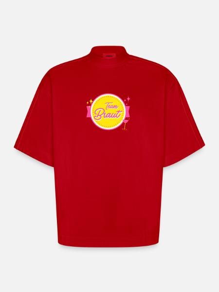 Team Braut - Heavyweight Oversized Organic Boxy T-Shirt Made in EU - Rot