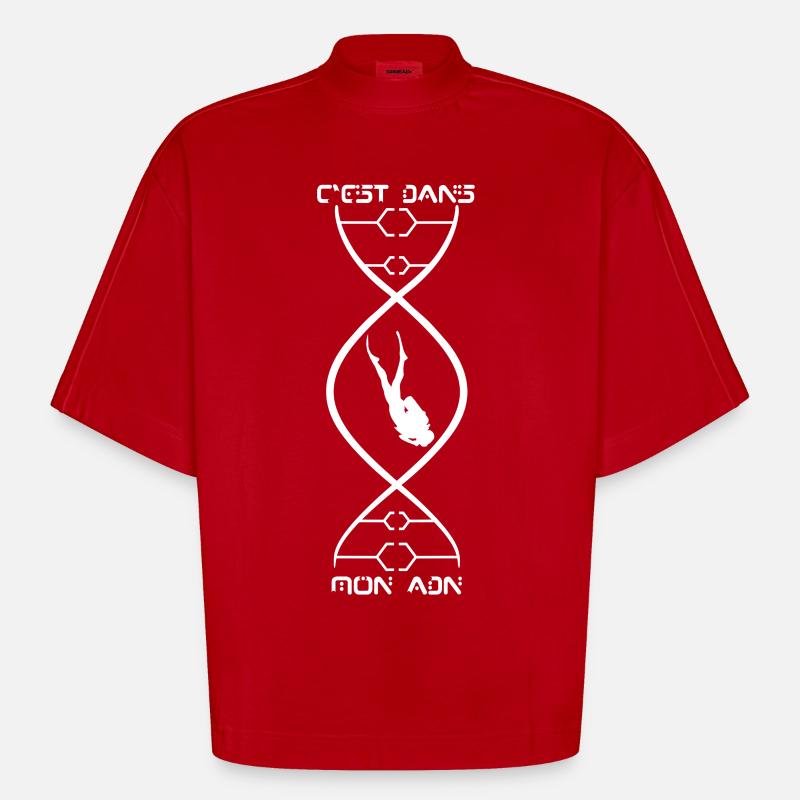 C'est dans mon ADN - T-shirt bio épais oversize Boxy fabriqué en UE - rouge