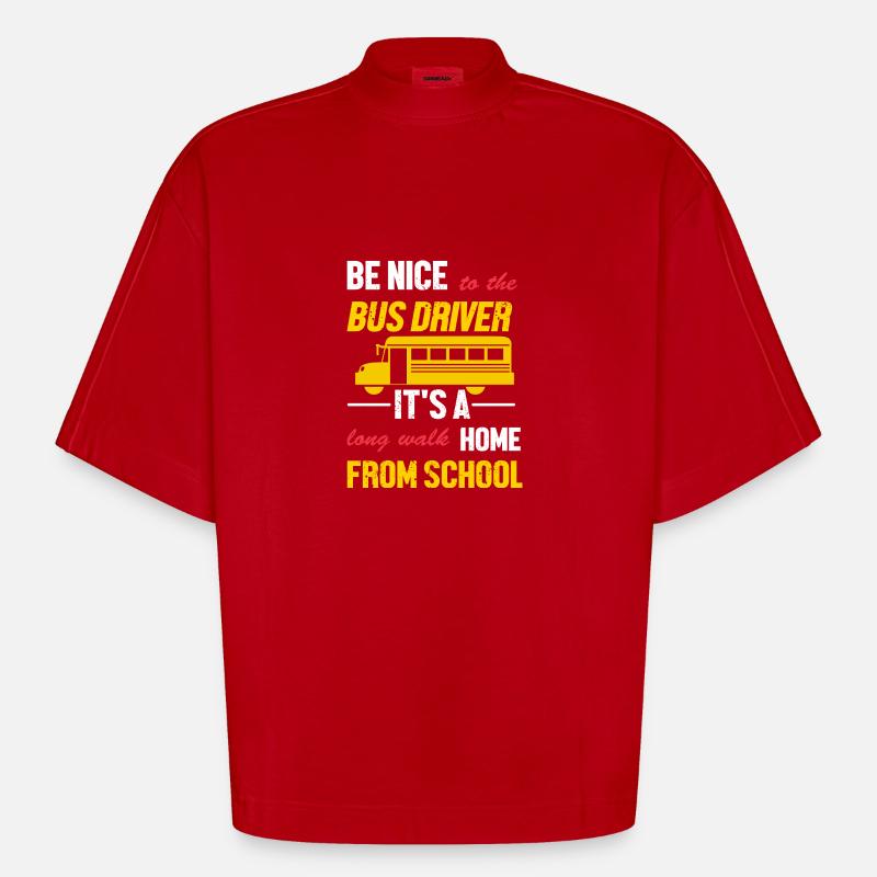 Schulbusfahrer Schulbus - Heavyweight Oversized Organic Boxy T-Shirt Made in EU - Rot