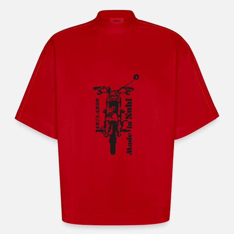 Simson s50 Front - Heavyweight Oversized Organic Boxy T-Shirt Made in EU - Rot