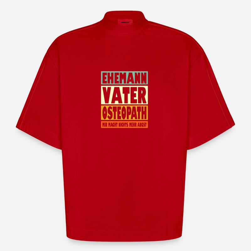 Osteopath Vater Ehemann Held - Heavyweight Oversized Organic Boxy T-Shirt Made in EU - Rot