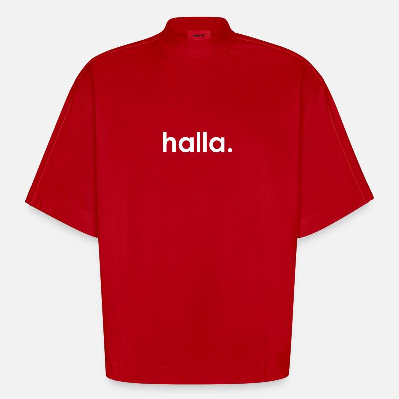 Halla blanc - T-shirt bio épais oversize Boxy fabriqué en UE - rouge