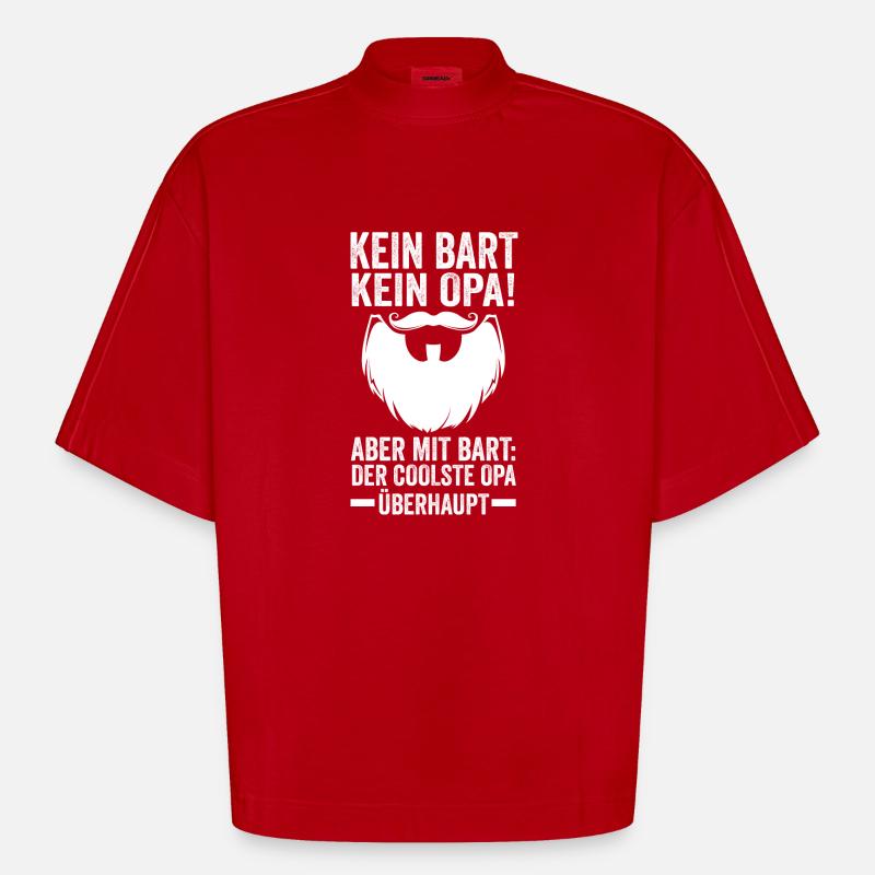 Papi avec une barbe - T-shirt bio épais oversize Boxy fabriqué en UE - rouge