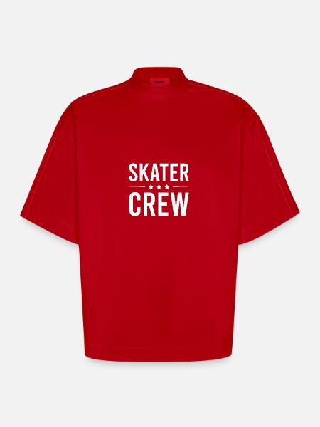 Skater Crew - Heavyweight Oversized Organic Boxy T-Shirt Made in EU - red