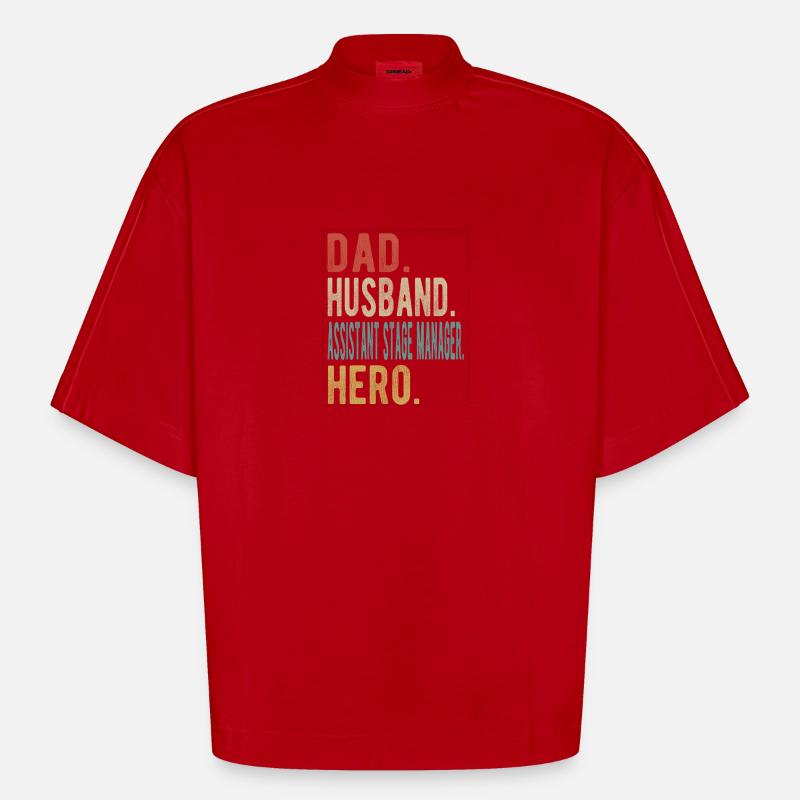 Assistent Inspizient Papa Ehemann Held - Heavyweight Oversized Organic Boxy T-Shirt Made in EU - Rot
