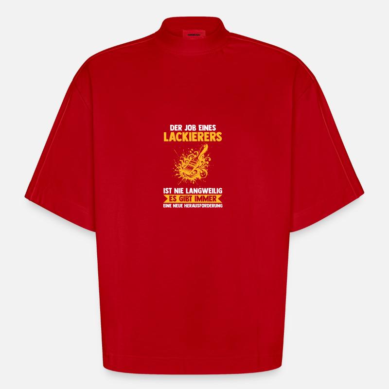 Car Painter Vehicle Painter Painter - Heavyweight Oversized Organic Boxy T-Shirt Made in EU - red