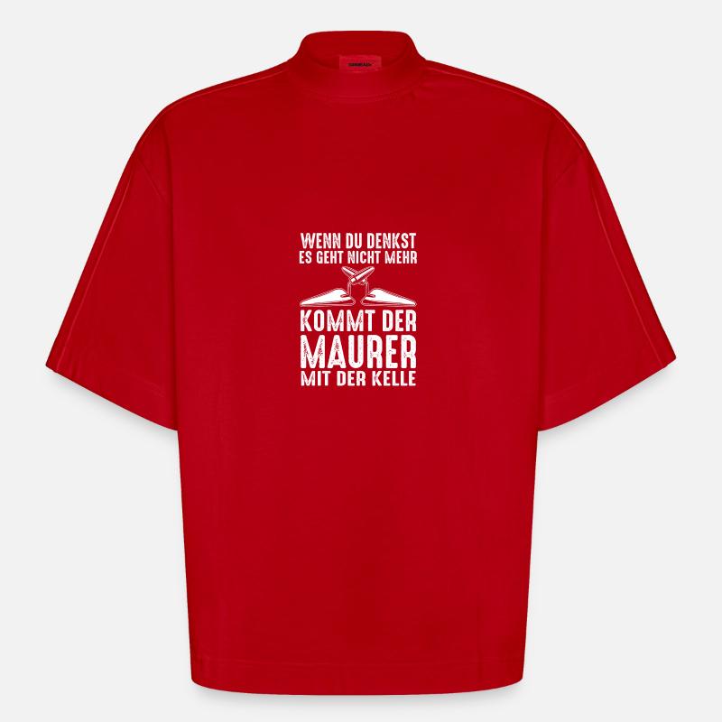 Master Bricklayer Journeyman Bricklayer - Heavyweight Oversized Organic Boxy T-Shirt Made in EU - red