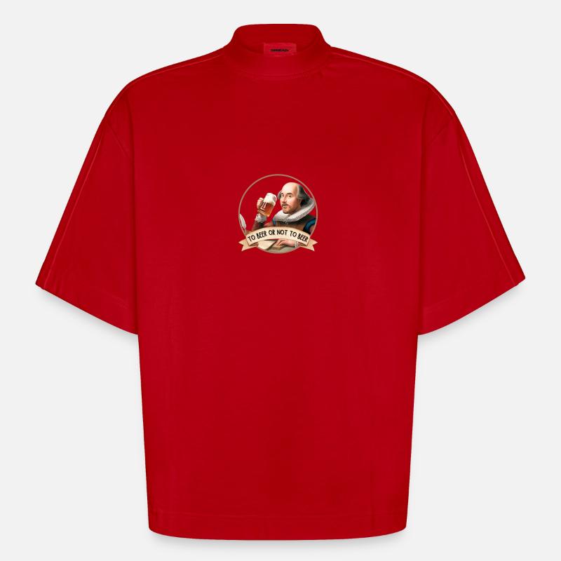 Sein oder nicht sein - Heavyweight Oversized Organic Boxy T-Shirt Made in EU - Rot