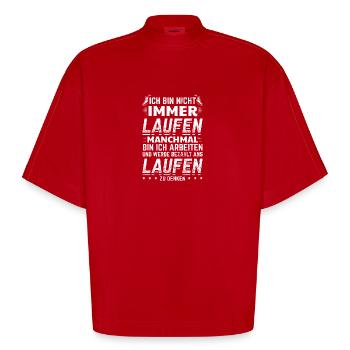 Lustiges Laufen Läufer Shirt Nicht Immer - Heavyweight Oversized Organic Boxy T-Shirt Made in EU - Rot - Vorne