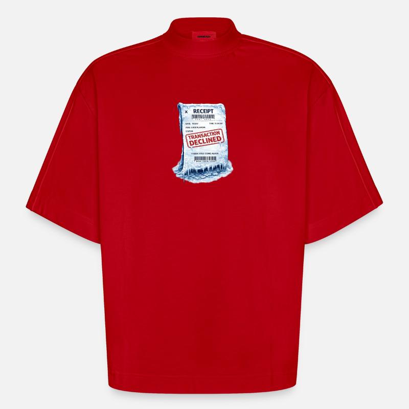 Eingefrorene Quittung: Abgelehnte Transaktion - Heavyweight Oversized Organic Boxy T-Shirt Made in EU - Rot