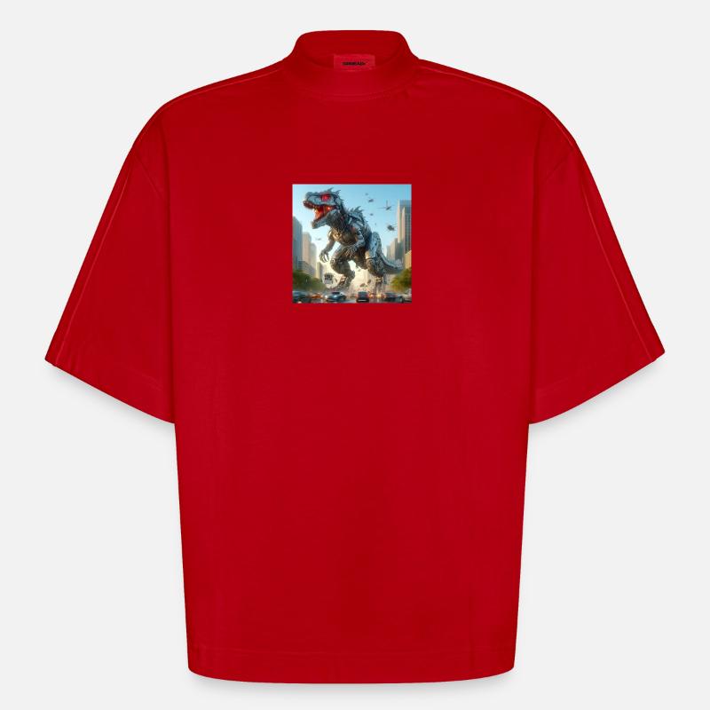 Rampage - Heavyweight Oversized Organic Boxy T-Shirt Made in EU - red