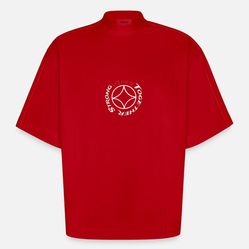 Singes ensemble fort // singes ensemble fort - T-shirt bio épais oversize Boxy fabriqué en UE - rouge