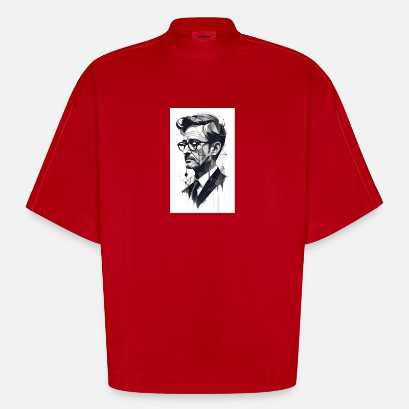 Abstrakter Profi - Heavyweight Oversized Organic Boxy T-Shirt Made in EU - Rot