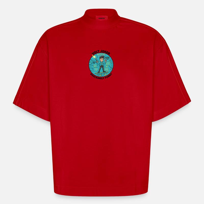 Watt's Up Elektronikheld - Heavyweight Oversized Organic Boxy T-Shirt Made in EU - Rot
