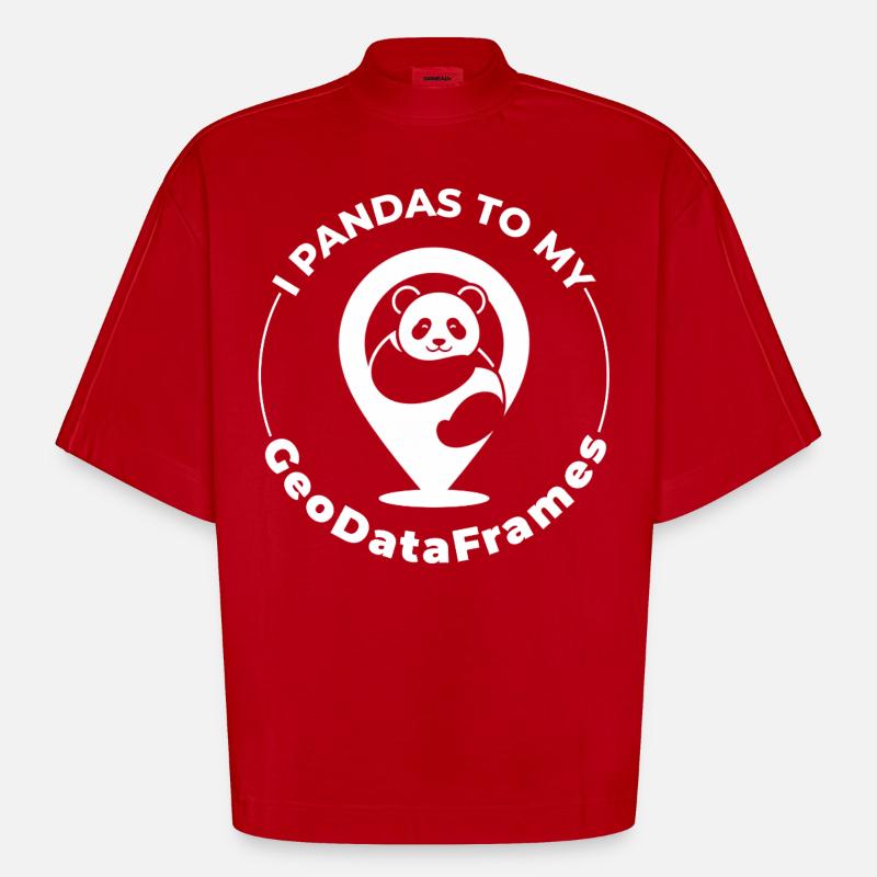 GeoDataFrames Pandas GIS Programmation Python - T-shirt bio épais oversize Boxy fabriqué en UE - rouge