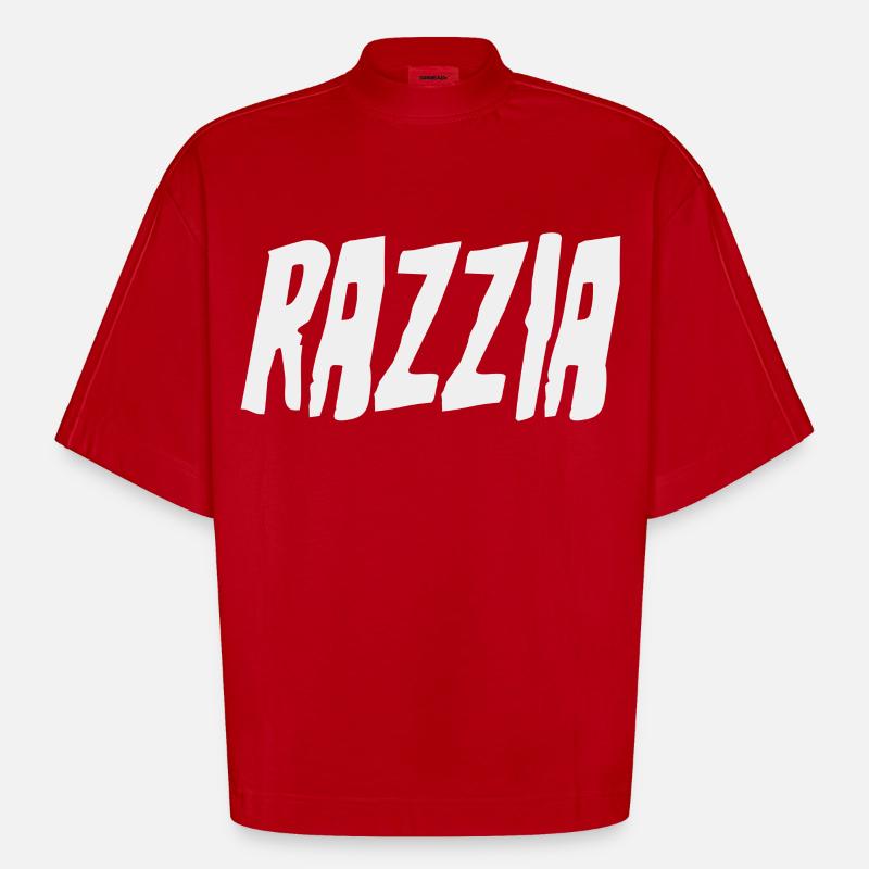 Operation and Control Raid - Heavyweight Oversized Organic Boxy T-Shirt Made in EU - red