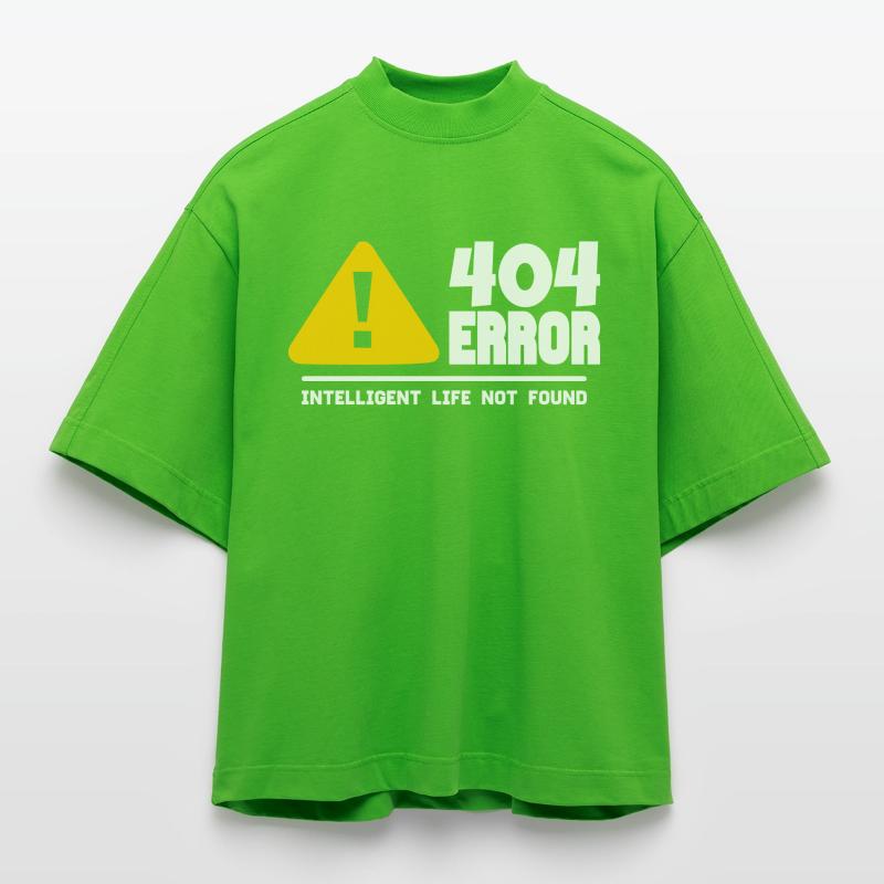 Computer and programmer geek. 404 Errors Heavyweight Oversized Organic Boxy T-Shirt Made in EU