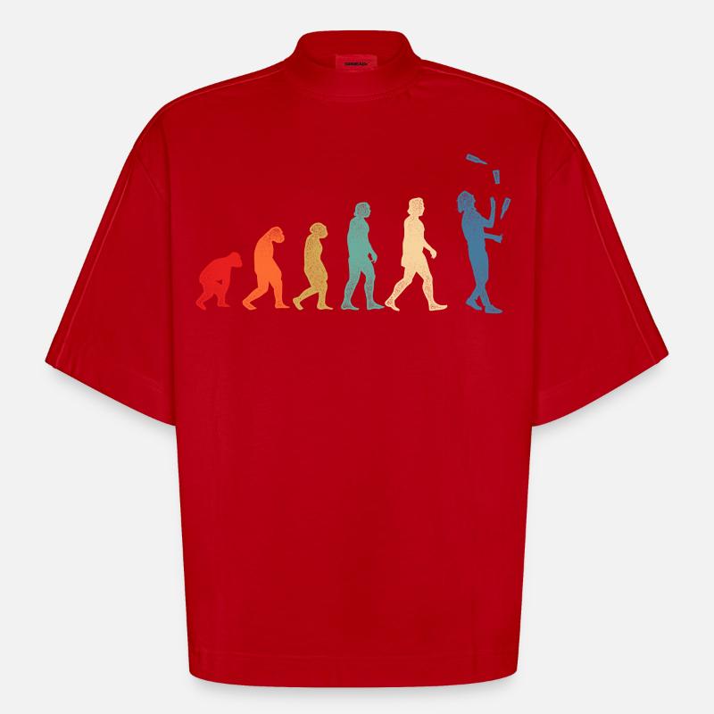 Barman Mixologue Evolution - T-shirt bio épais oversize Boxy fabriqué en UE - rouge