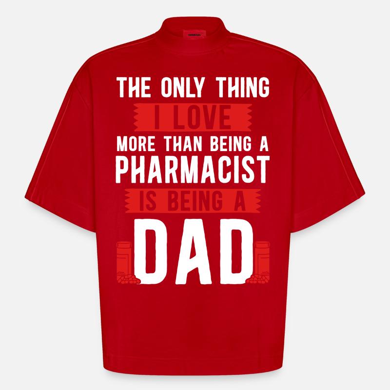 Pharmacy Tech Technician - Heavyweight Oversized Organic Boxy T-Shirt Made in EU - Rot