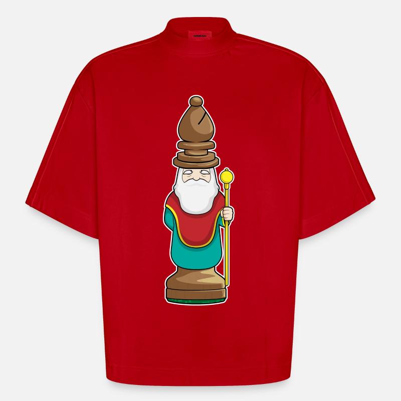 Pièce d’échecs Coureur d’échecs - T-shirt bio épais oversize Boxy fabriqué en UE - rouge