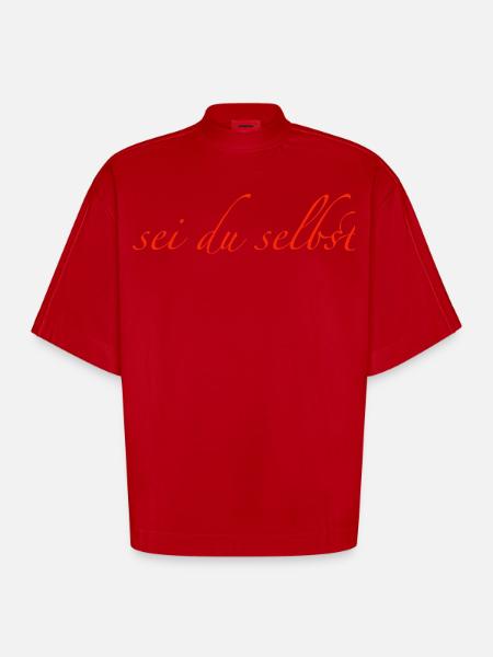 sei du selbst - Heavyweight Oversized Organic Boxy T-Shirt Made in EU - Rot