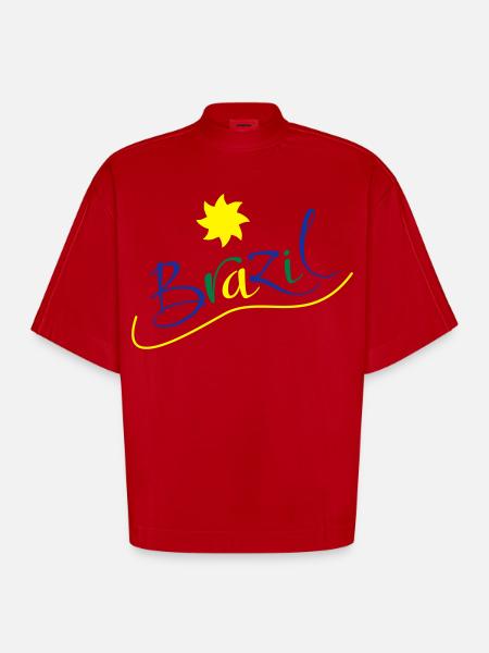brasilien - Heavyweight Oversized Organic Boxy T-Shirt Made in EU - Rot