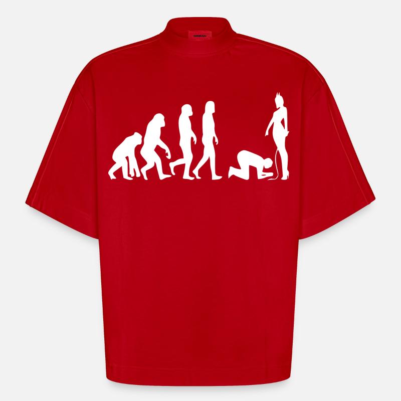 Evolution Mann - Heavyweight Oversized Organic Boxy T-Shirt Made in EU - Rot