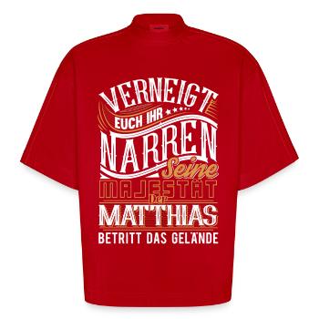 Matthias - Heavyweight Oversized Organic Boxy T-Shirt Made in EU - Rot - Vorne