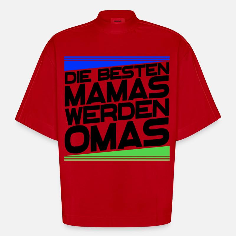 Gratulation Oma Statement Großmutter Alles Gute - Heavyweight Oversized Organic Boxy T-Shirt Made in EU - Rot