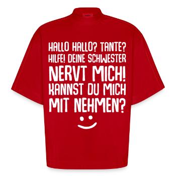 Tante Nichte Neffe - Heavyweight Oversized Organic Boxy T-Shirt Made in EU - Rot - Vorne