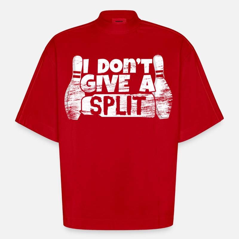 I Don't Give A Split - Heavyweight Oversized Organic Boxy T-Shirt Made in EU - Rot