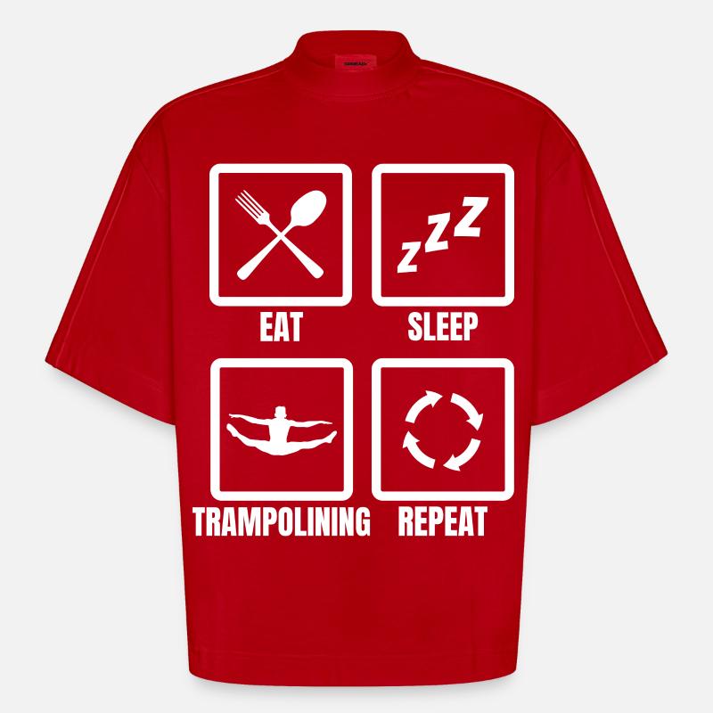 Trampolinist Routine - Heavyweight Oversized Organic Boxy T-Shirt Made in EU - Rot
