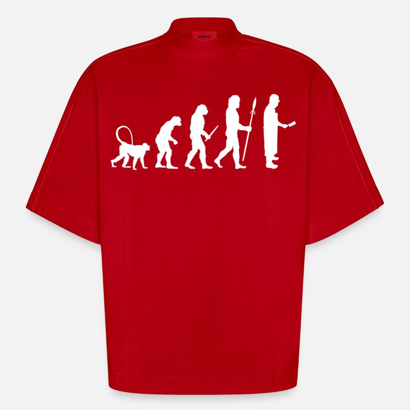 Entwicklung eines Metzgers - Heavyweight Oversized Organic Boxy T-Shirt Made in EU - Rot
