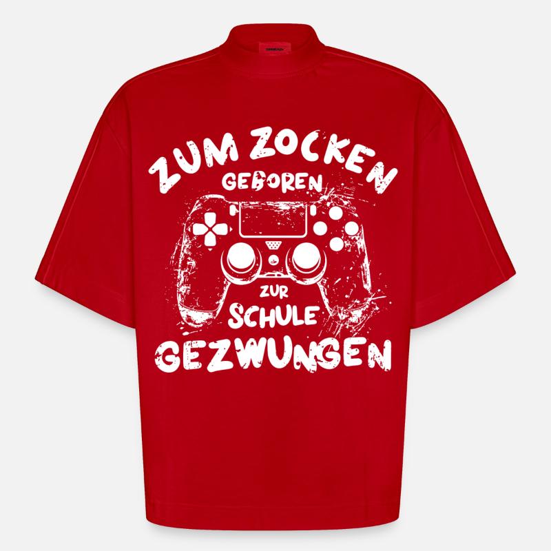 Computerfreak Zocker Gamershirt Hacker - Heavyweight Oversized Organic Boxy T-Shirt Made in EU - Rot