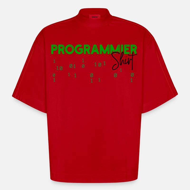 Programmierer Developer Code Statement Skripting - Heavyweight Oversized Organic Boxy T-Shirt Made in EU - Rot
