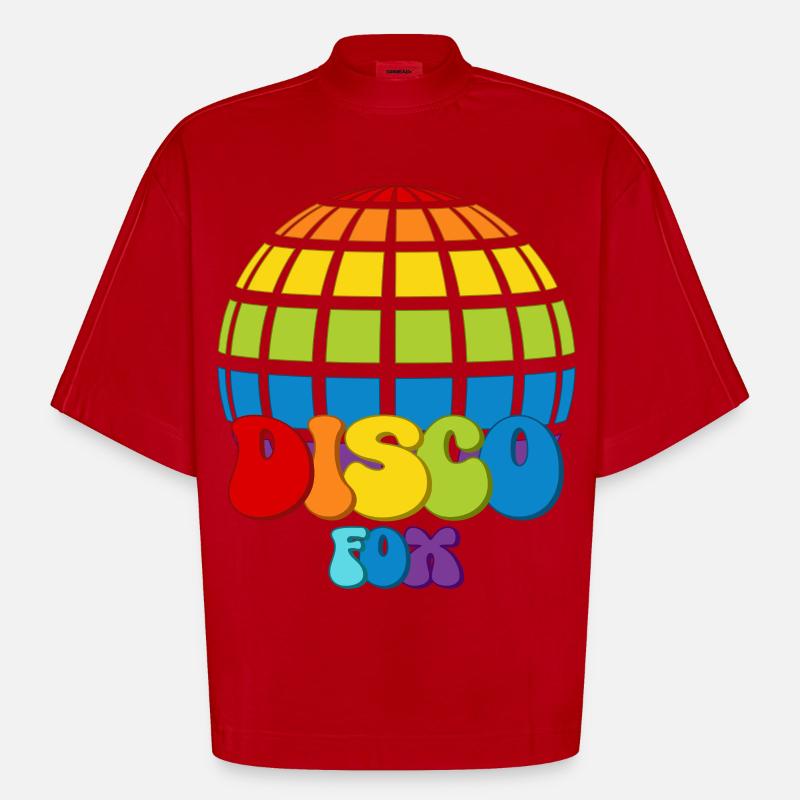 Disco Fox Discokugel Groovy Discothek Discofox - Heavyweight Oversized Organic Boxy T-Shirt Made in EU - Rot