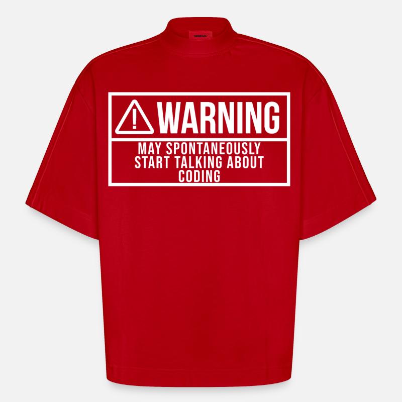 Coding - Heavyweight Oversized Organic Boxy T-Shirt Made in EU - red