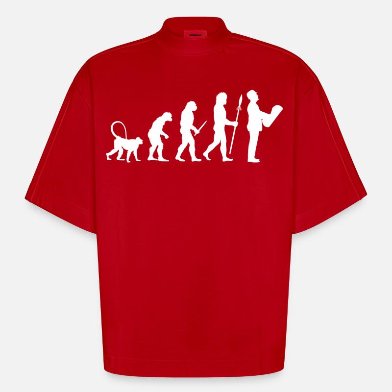Die Entwicklung eines Architekten - Heavyweight Oversized Organic Boxy T-Shirt Made in EU - Rot