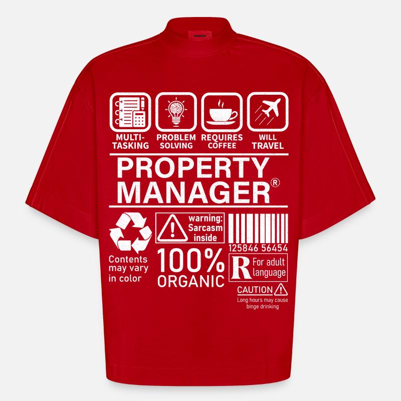 property manager multi tasking problem solving - Heavyweight Oversized Organic Boxy T-Shirt Made in EU - Rot