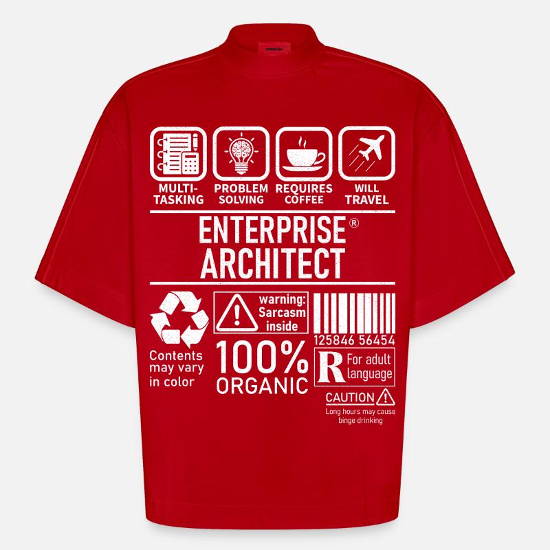 Enterprise Architect multi tasking problem solving - Heavyweight Oversized Organic Boxy T-Shirt Made in EU - Rot