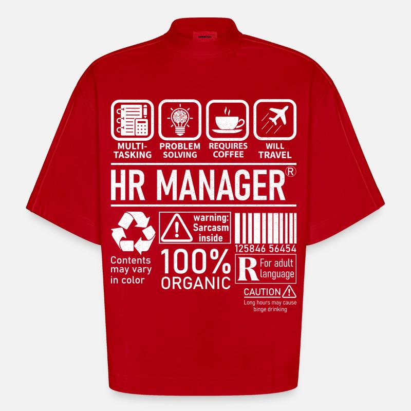 Hr Manager multi tasking problem solving - Heavyweight Oversized Organic Boxy T-Shirt Made in EU - Rot