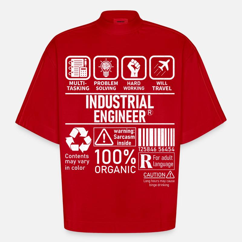Industrial Engineer multi tasking problem solving - Heavyweight Oversized Organic Boxy T-Shirt Made in EU - Rot