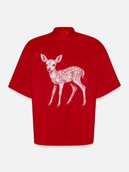 Faon - T-shirt bio épais oversize Boxy fabriqué en UE - rouge