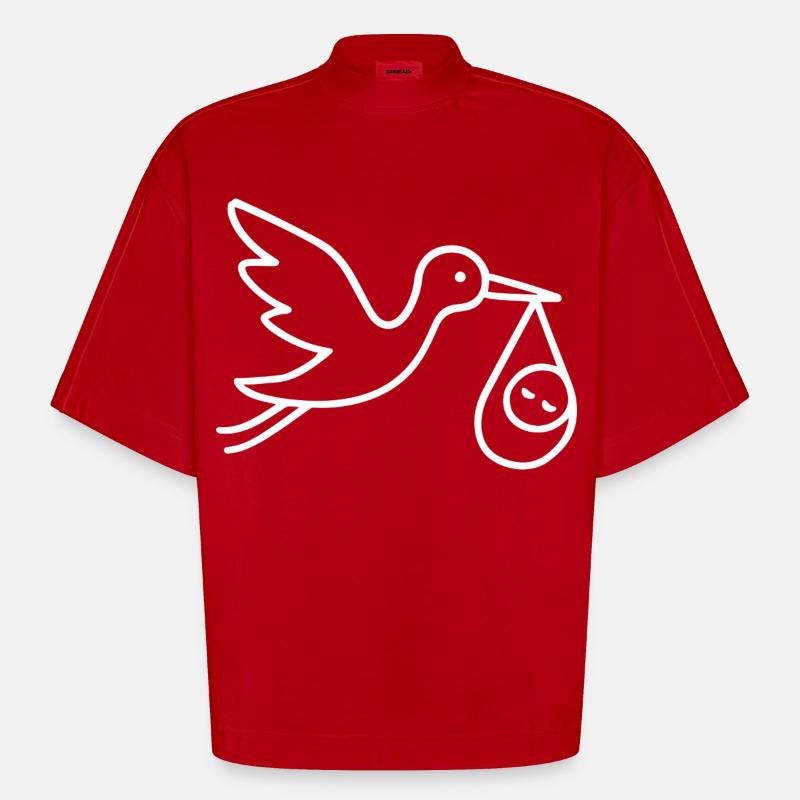 Arrivée minimale de bébé - T-shirt bio épais oversize Boxy fabriqué en UE - rouge