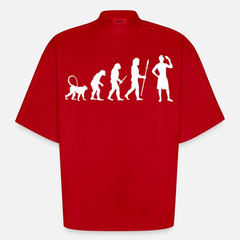 Eiscreme Evolution - Heavyweight Oversized Organic Boxy T-Shirt Made in EU - Rot