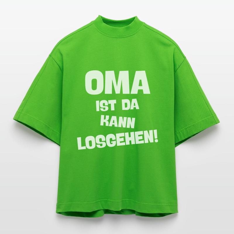 OMA IST DA KANN LOSGEHEN coole Großmutter spruch Heavyweight Oversized Organic Boxy T-Shirt Made in EU